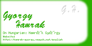 gyorgy hamrak business card